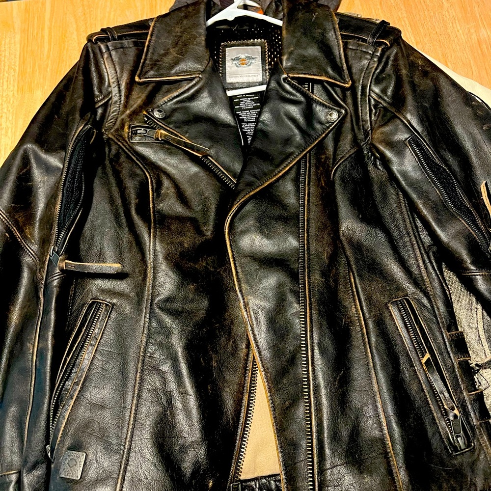 Vintage Harley Davidson Priscella Embossed #1 Works Jacket Coat Rare find